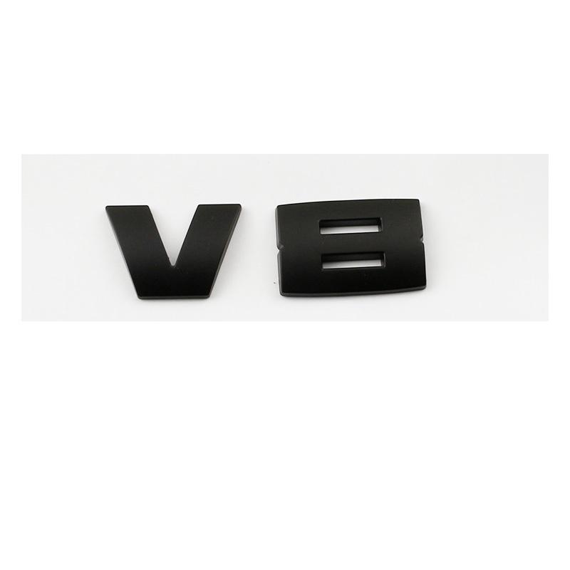 NEW ABS V6 V8 V12 logo Side rear trunk emblem black silver logo sticker Decal Replacement for BMW DL8