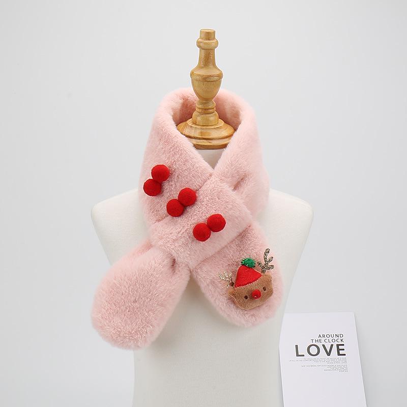 Children's Winter Faux Rabbit Fur Scarf: Cute Plush Neck Warmer for Boys and Girls