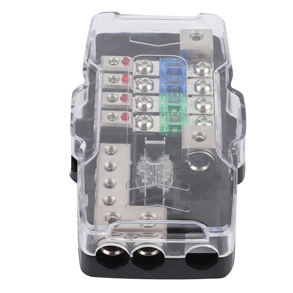 Коробка предохранителей для автомобильной аудиосистемы, стерео, многофункциональный 4-канальный распределительный держатель со светодиодом для внедорожника, квадроцикла, UTV