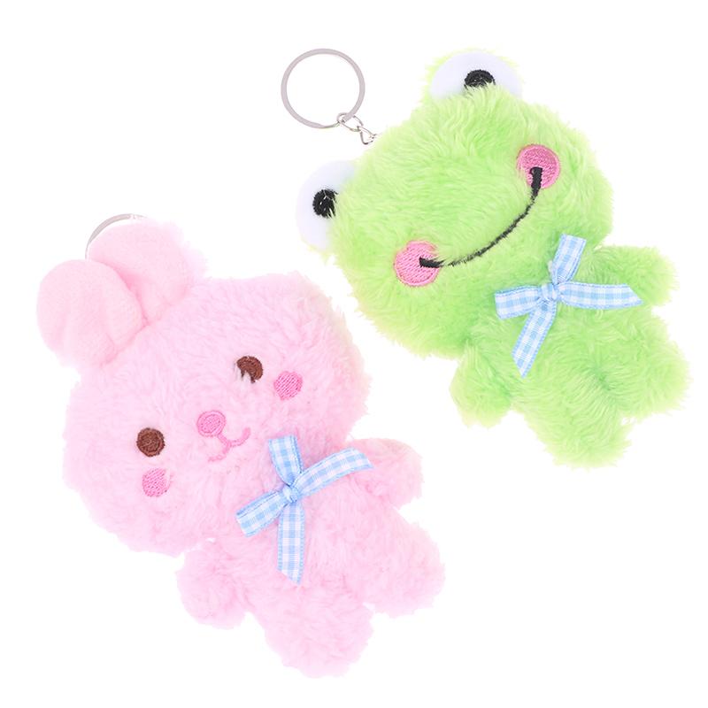 Мультяшное животное, маленький медвежонок, кролик, лягушка, курица, фаршированная плюшевая игрушка, плюшевый брелок