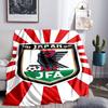 Japan Football Association Emblem Blanket Flannel Throw for Sofa, Indoor, Camping, Living Room, Office, Chair, And Bed Soft Birthday Gift