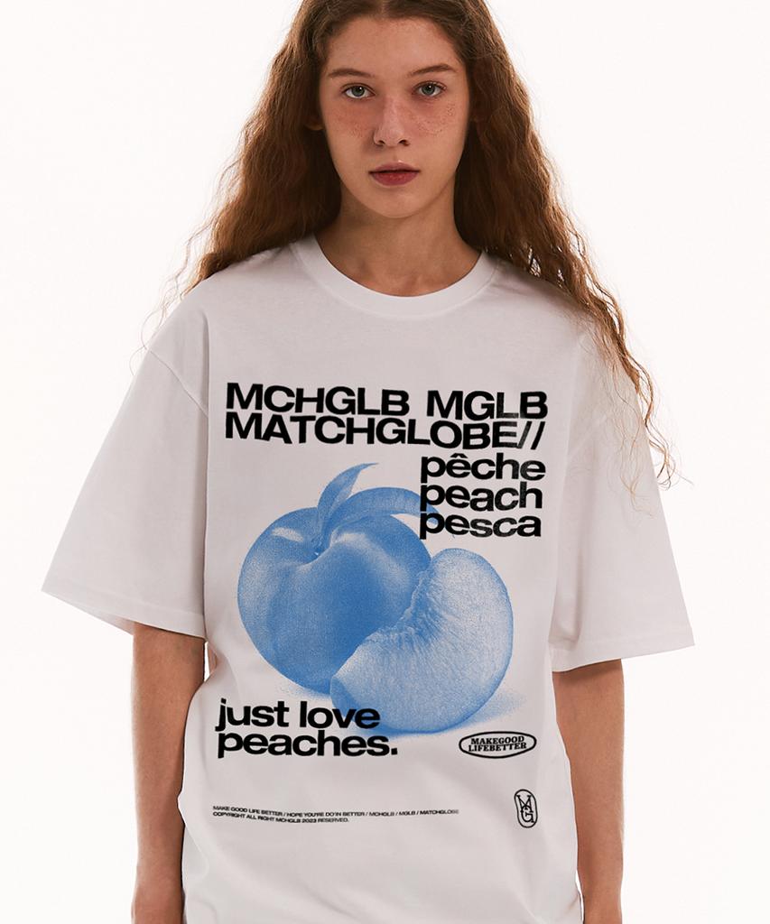MATCHGLOBE Персиковая оверсайз футболка (белый)