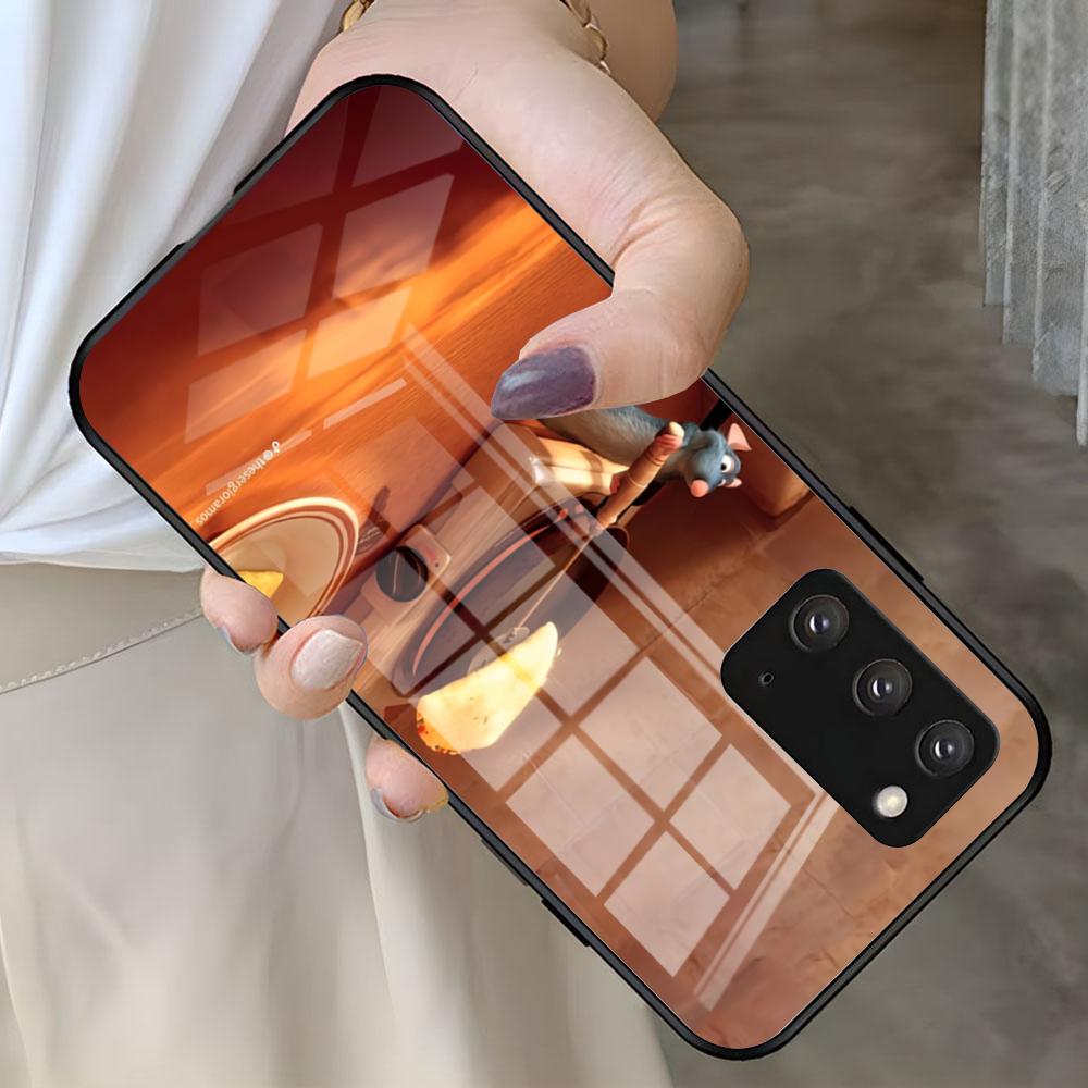 Чехол для телефона R-Remy R-Ratatouille Для Samsung S26 S25 S24 FE S23 S22 S21 Plus S20 Ultra Note20Ultra Черный Стеклянный Чехол