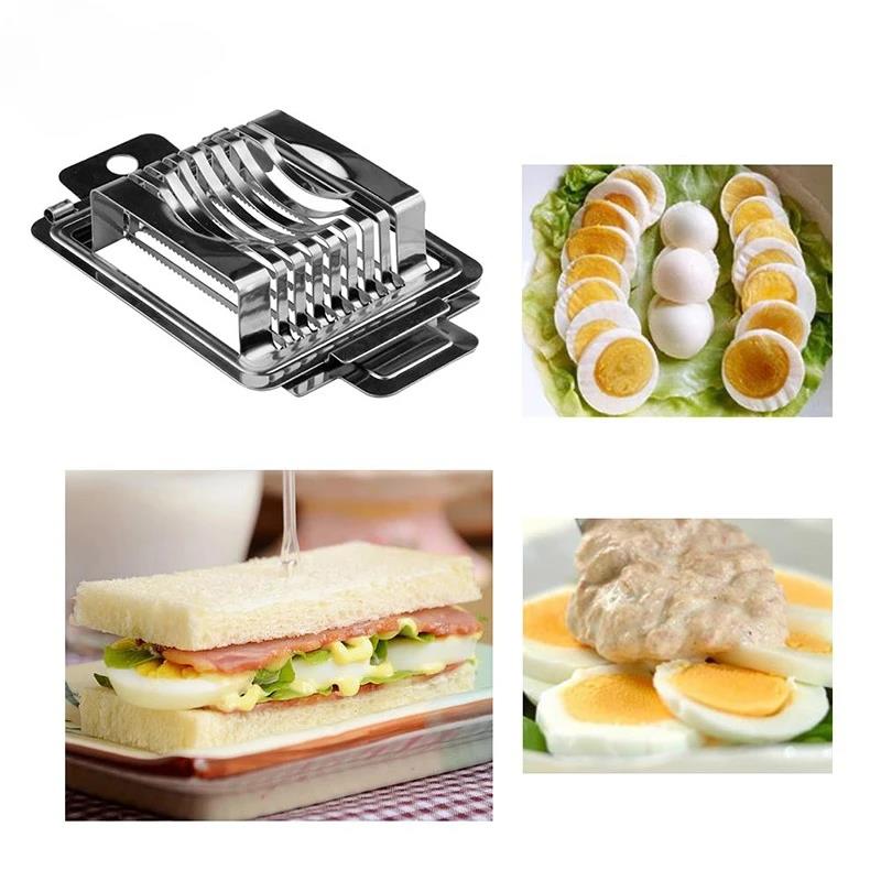 Kitchen Vegetables Fruit Egg Slicer Section Cutter Stainless Steel Mushroom Tomato Cutter Kitchen Machine Cutter Section Chopper 2