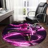 Anime Character,Pink Hair Warrior Chair mat Round Rug Office carpet, Machine Washable, Non slip, Suitable for Living Rooms, Bedrooms
