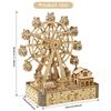 3D Wooden Puzzle Music Box Creative Ferris Wheel Decoration DIY Basswood Ferris Wheel Crafts Christmas Music Box Christmas Gifts