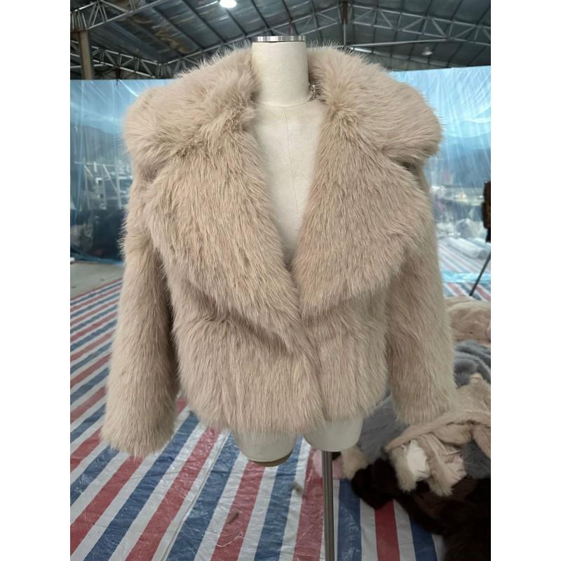TK Shein Womens Short Faux Fur Blazer Jacket Winter Casual Outerwear