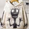 Tween Boy Casual Funny Monster Print Hoodie, Comfortable For Autumn & Winter, Sweatshirt