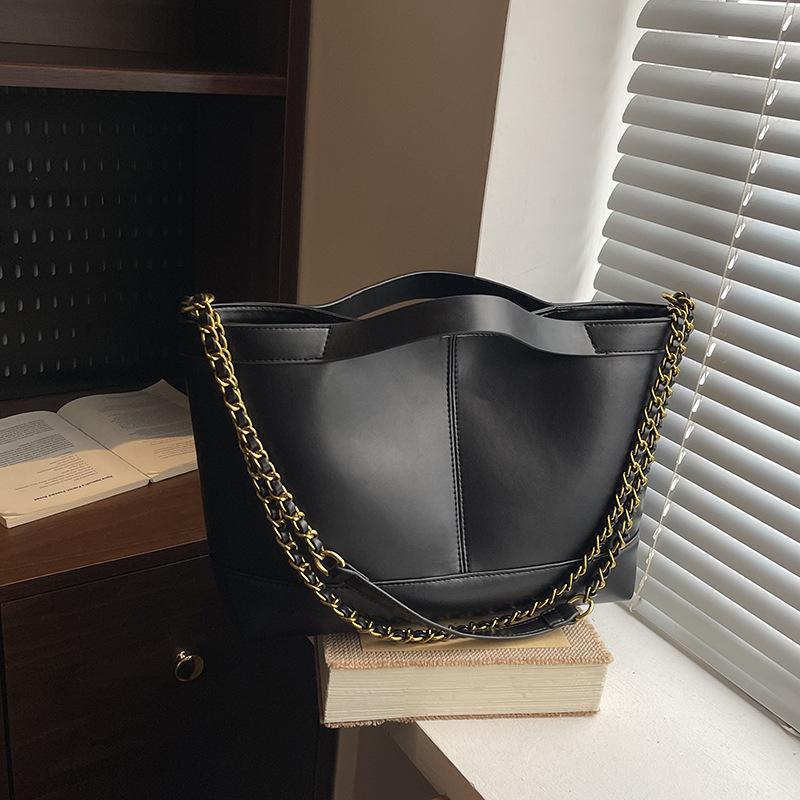 Large Capacity Hand Carry Tote Bag Women's New High-end Leopard Print Chain Bag Single Shoulder Messenger Commuter Bag