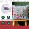 4 Pcs Winter Nutcracker And Ballerina Single-Sided Printed Pillowcase For Home Living Room Bedroom Car Decor
