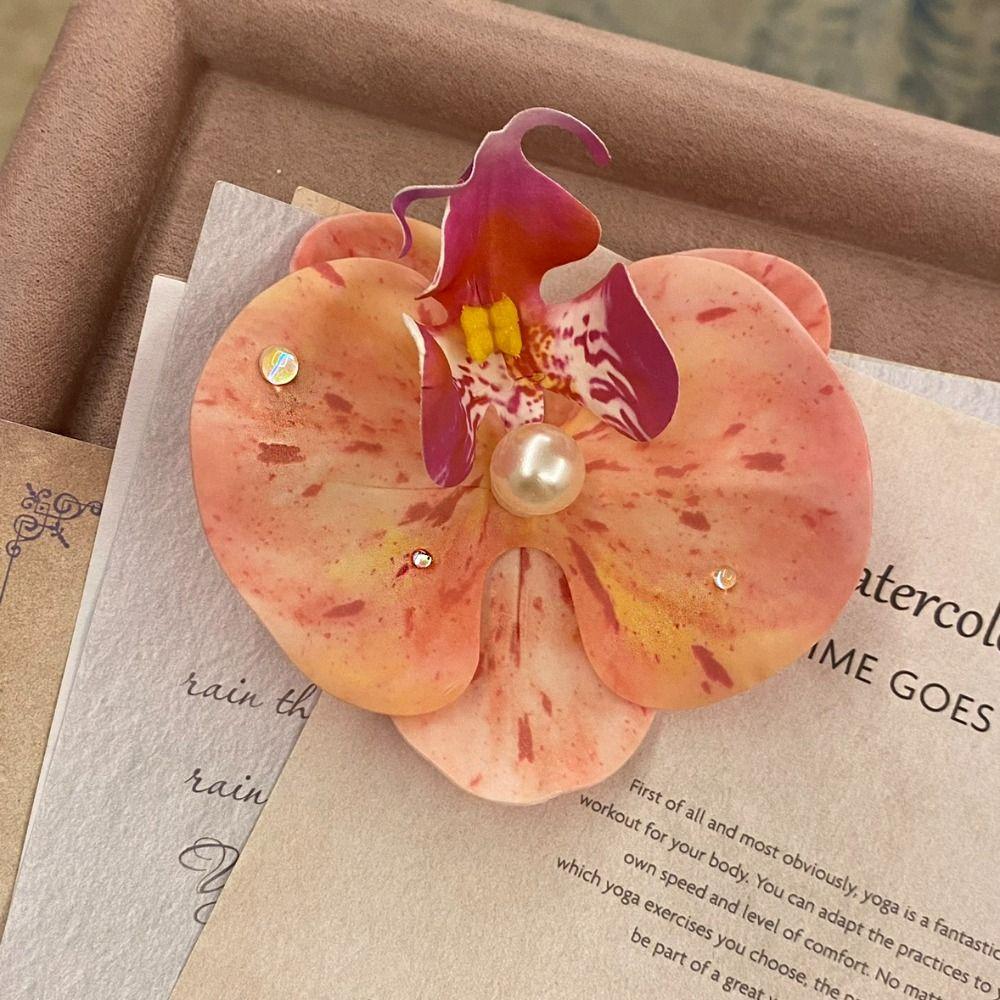 Cloth Flower Hair Clip Butterfly Orchid Girl Hair Clip Sweet Orchid Flower Hairpin  Women