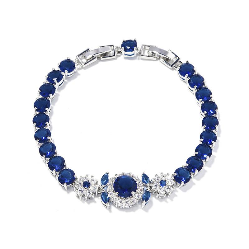 Цветок Фиолетовый Легкая Роскошь Ювелирные Изделия Подарок Подруге Натуральный Аметист Циркон Женский Браслет