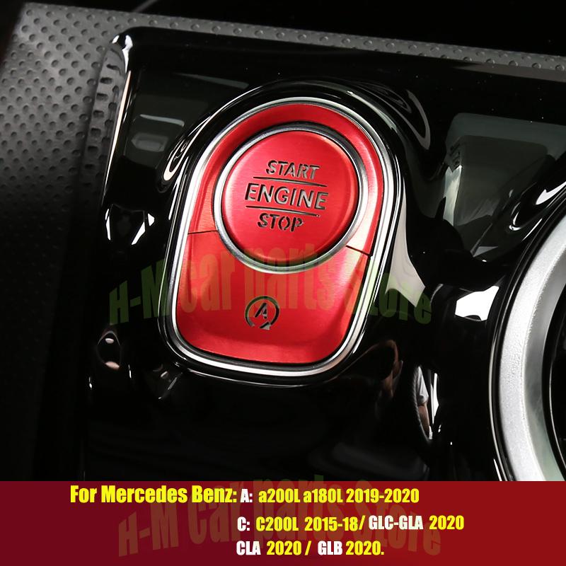Стайлинг автомобиля для Mercedes Benz A Class W177 GLE W167 GLB, интерьер, автоматический запуск, остановка двигателя, кнопки переключателя, наклейки на крышку