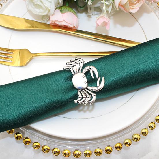 Yousheng Crab Napkin Ring, Reusable Metal Napkin Holder, Coastal Crab Napkin Holder for Summer Gatherings Beach House Parties