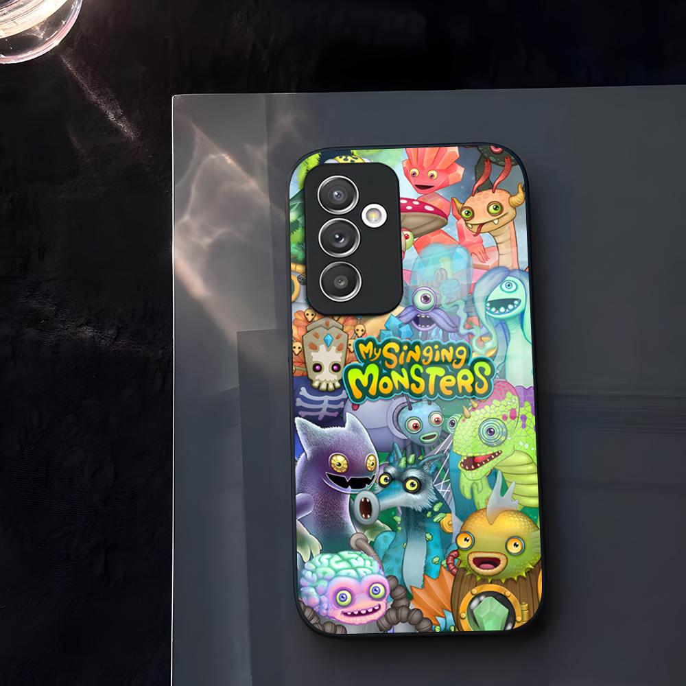 Чехол для телефона My Singing Monsters со стеклянной задней панелью для Samsung A34 A14 A31 A12 A21 A52 A71 A20 A51 A40 A32 A72 A30 A54 Coque