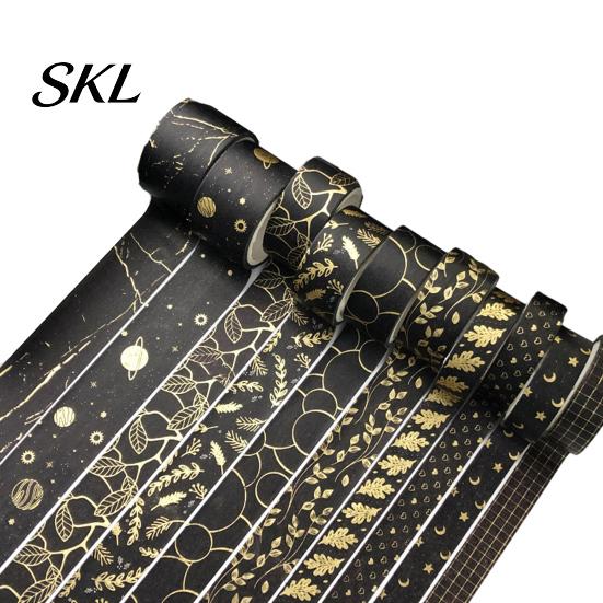 Hot Stamping Washi Tape 10 Rolls Metallic Foil Tape, Decorative Masking Tapes for Junk Paper-safe Adhesive Journal Supplies, Arts, DIY Crafts,