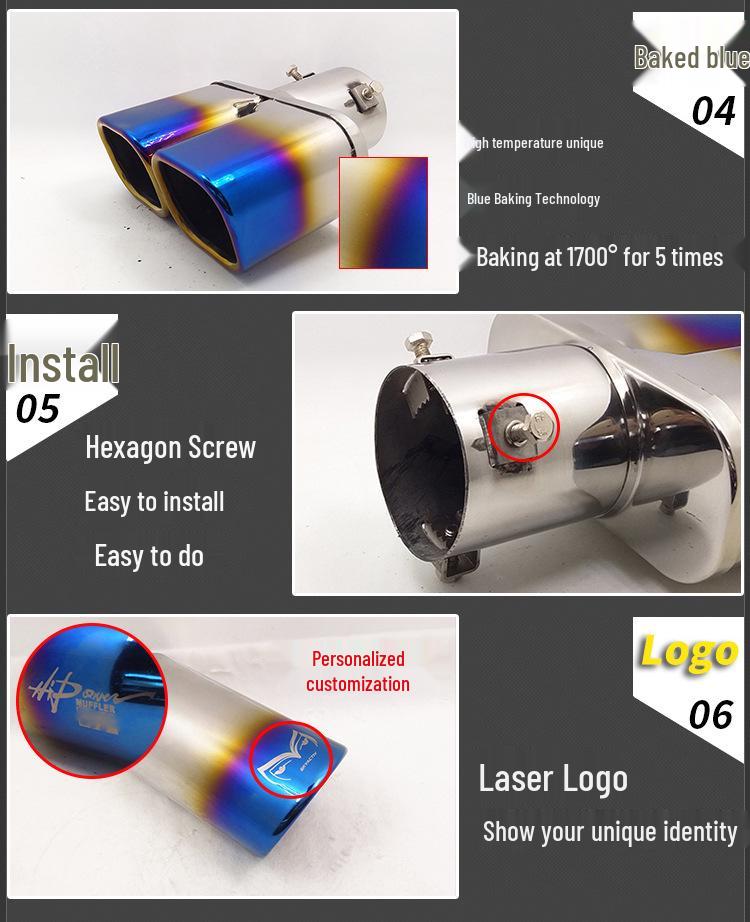 Stainless Steel Dual Outlet Exhaust Tip for X-Trail/Koleos