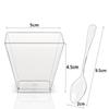 20pcs Square Cup Mouth Disposable Plastic Mousse Cups 60ml Ice Cream Cup Dessert Cups  Pudding