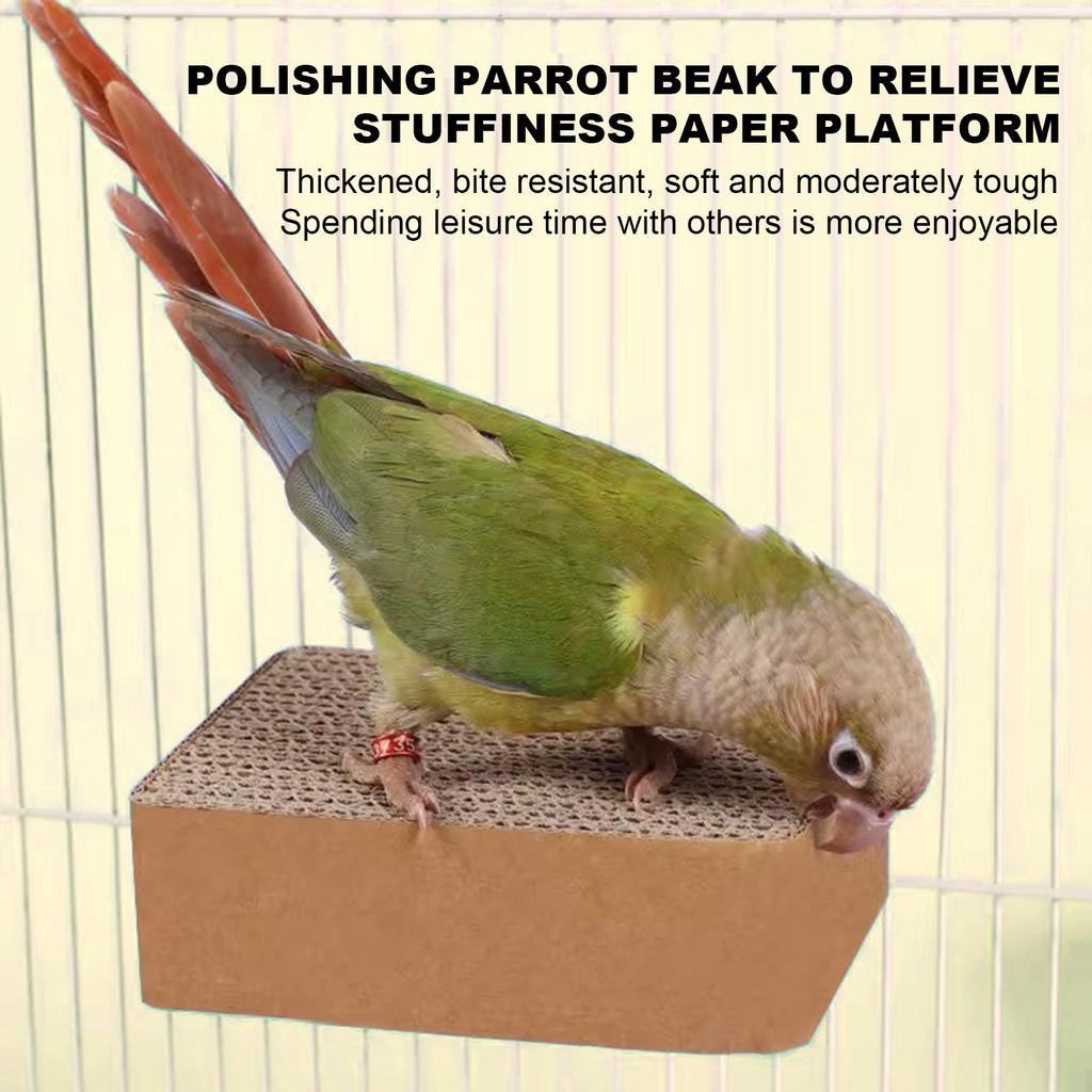 Interactive Bird Toy Corrugated Paper Chewing Board for Cockatiel Budgie Biting Training Enrichment Cage Accessory Durable
