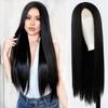 Synthetic Fashion Lace Front Wig Without Bangs Long Straight Wig Black Wig For Women Daily Cosplay Wear