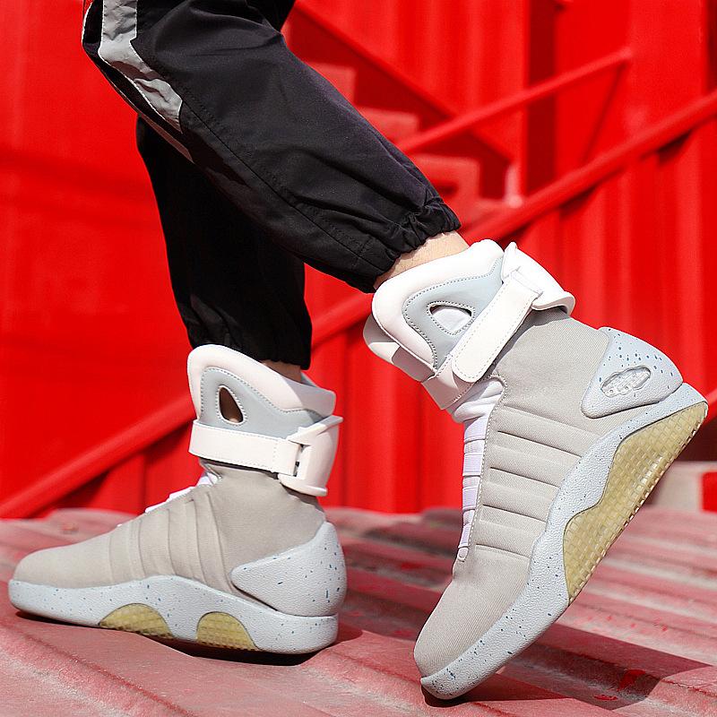 Обувь Future Warrior с высоким берцем, зарядка через USB, танцевальная обувь для привидения + мужская обувь, нескользящая, цветная, ночная, светящаяся, баскетбольная обувь со светодиодной подсветкой