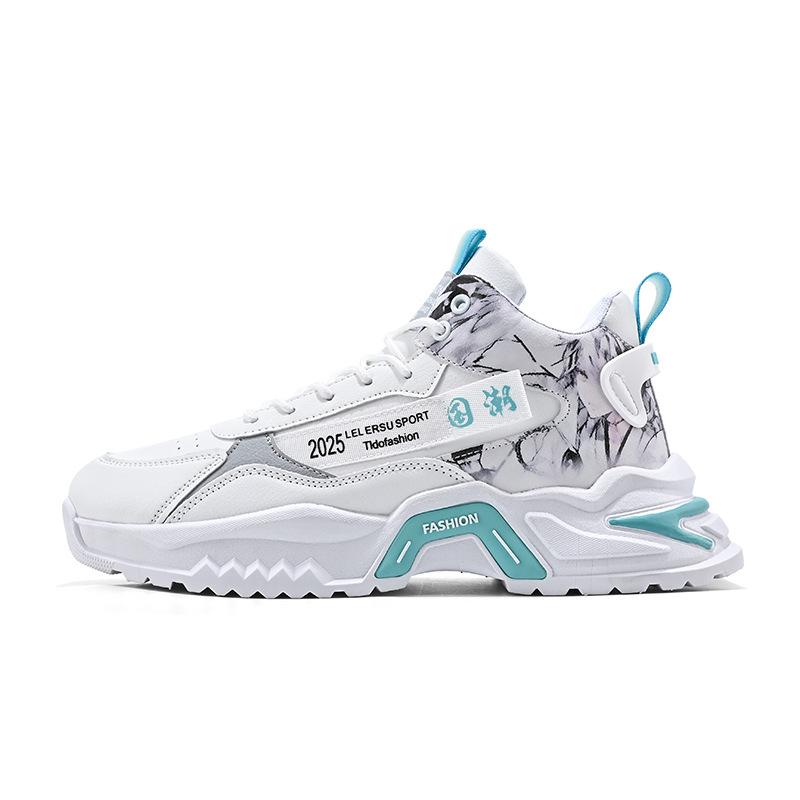 Men's shoes autumn new student high-top shoes youth running casual shoes platform leather winter shoes