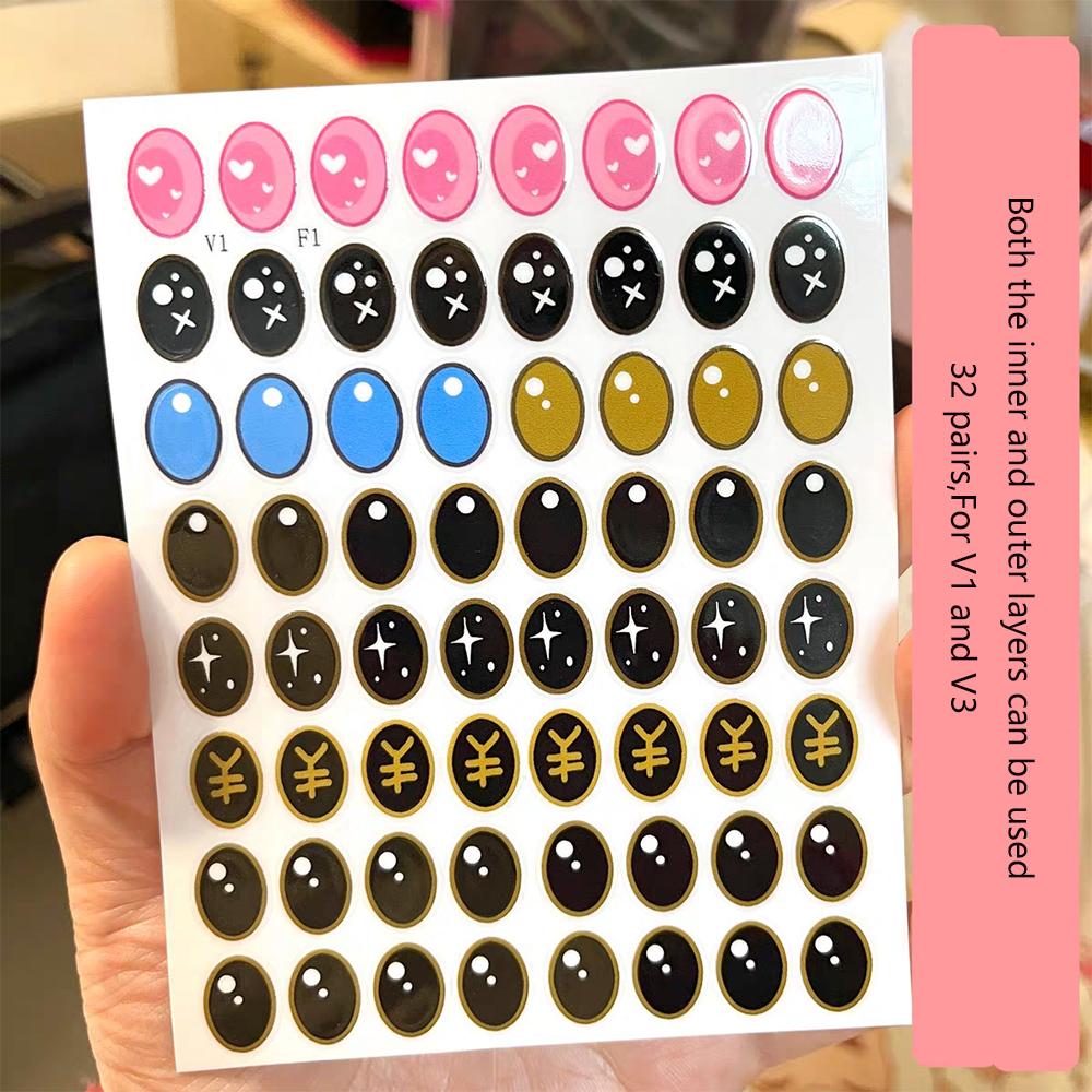 For 17cm Labubu Doll Accessories Facial Makeup Stickers Eye Decoration Stickers DIY Decoration Materials and Accessories