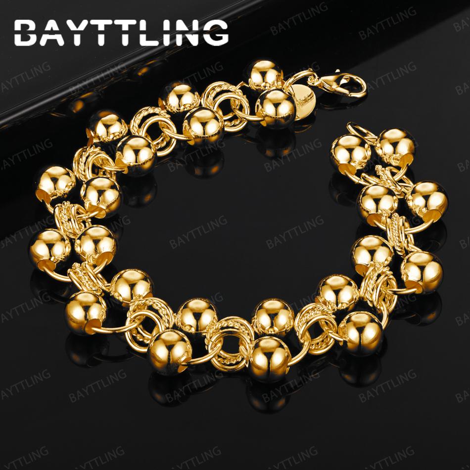 Charm 925 Sterling Silver 18K Gold Delicate Beaded Braided Bracelet Fashion Women Wedding Gift Accessories Jewelry