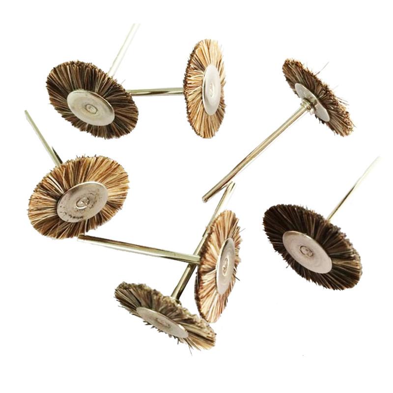 10 шт./пакет, щетки для полировки зубов, шерстяные колеса, ткань, хлопок, конский волос, полировщик зубов, низкая скорость, прямой наконечник