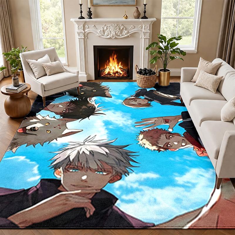 Jujutsu Kaisen Carpet Door Mat for Living Room or Bedroom Protective Mat Under Chair Office Decoration Christmas Gift Birthday Present