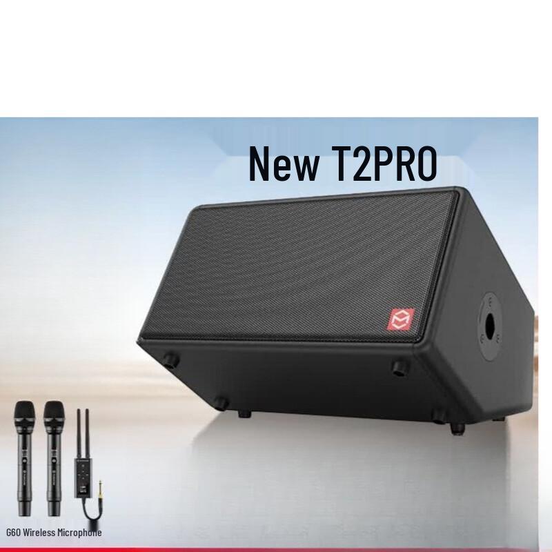 Музыкальный Рыцарь T2pro Портативная Bluetooth-колонка KTV с двумя беспроводными микрофонами (Китайская версия)