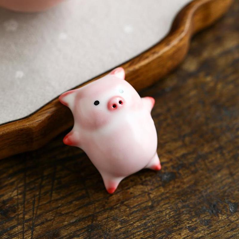 Bubbling Tea Pet Piggy Cartoon Ceramic Tea Cup Little Pig Spit Bubbles Water Mug Funny Gift Home Decoration Tea Accessories
