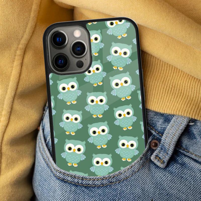 Cartoon Owl Soft Phone Case for iPhone 17 Air 16e Pro max 15 Pro 13 14 Plus 11 12 MagSafe Magnetic Coque