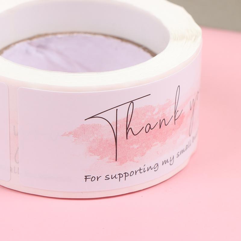 120Pcs/Roll Thank You Stickers Small Business Sticker Adhesive Wrapping Labels