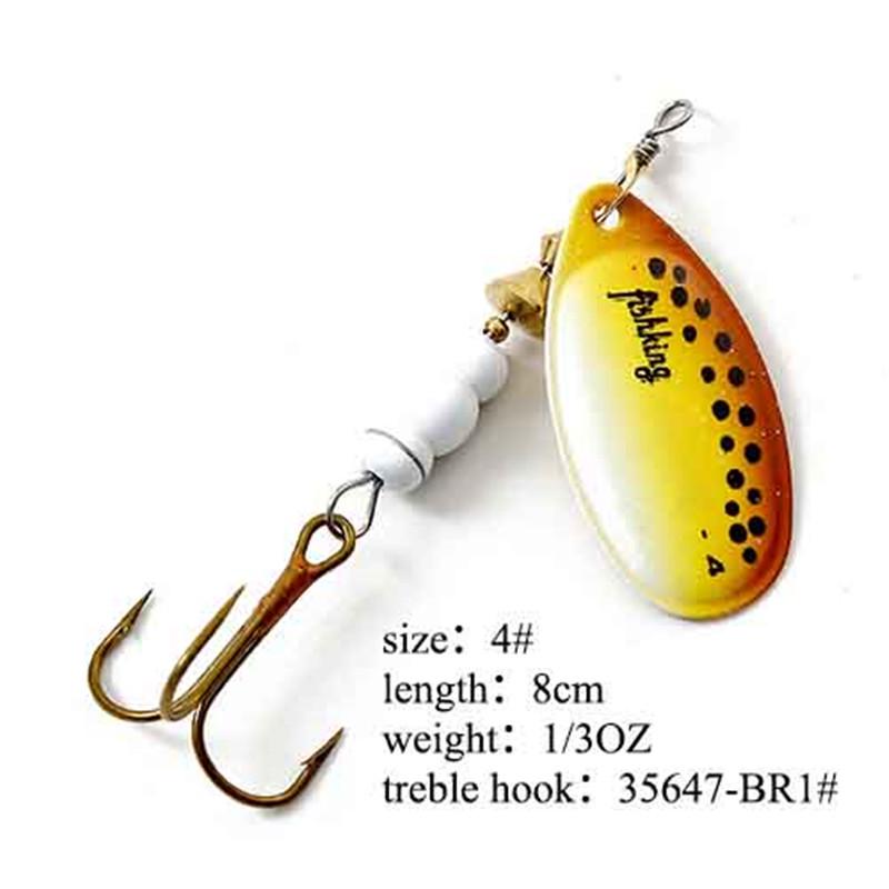 Рыболовная приманка FISH KING Spinner Bait, 1 шт., жесткая приманка для окуня, ложка с тройным крючком, снасти высокого качества