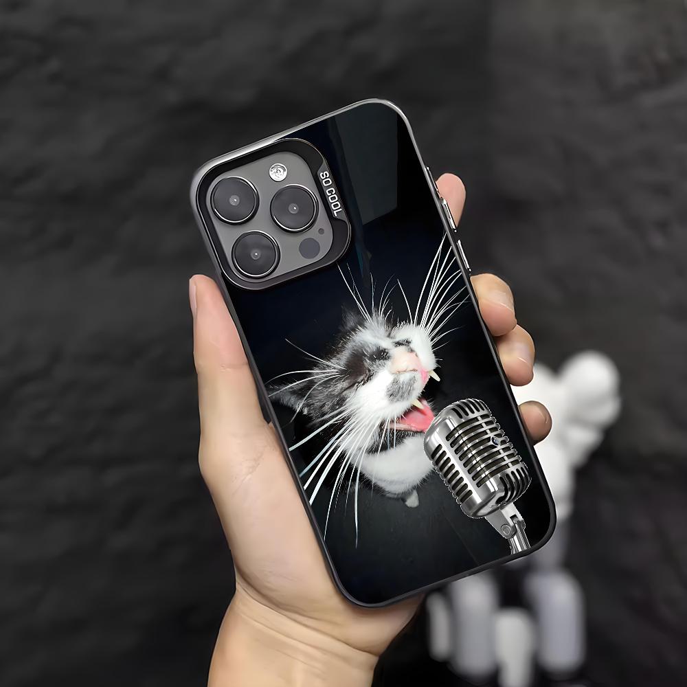 Чехол для телефона для iPhone 17 Air 16 16e 17e 15 Plus 14 13 12 11 Pro Max Защитный Забавный Милый Кот Прочный Модный Противоударный Чехол