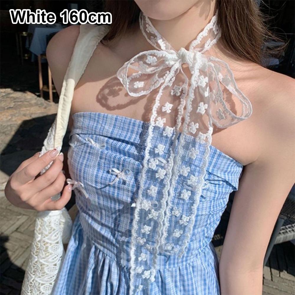 1 шт. Длинный ленточный головной платок Белый бант Повязка на голову Платок Новый шарф для волос Летний головной убор