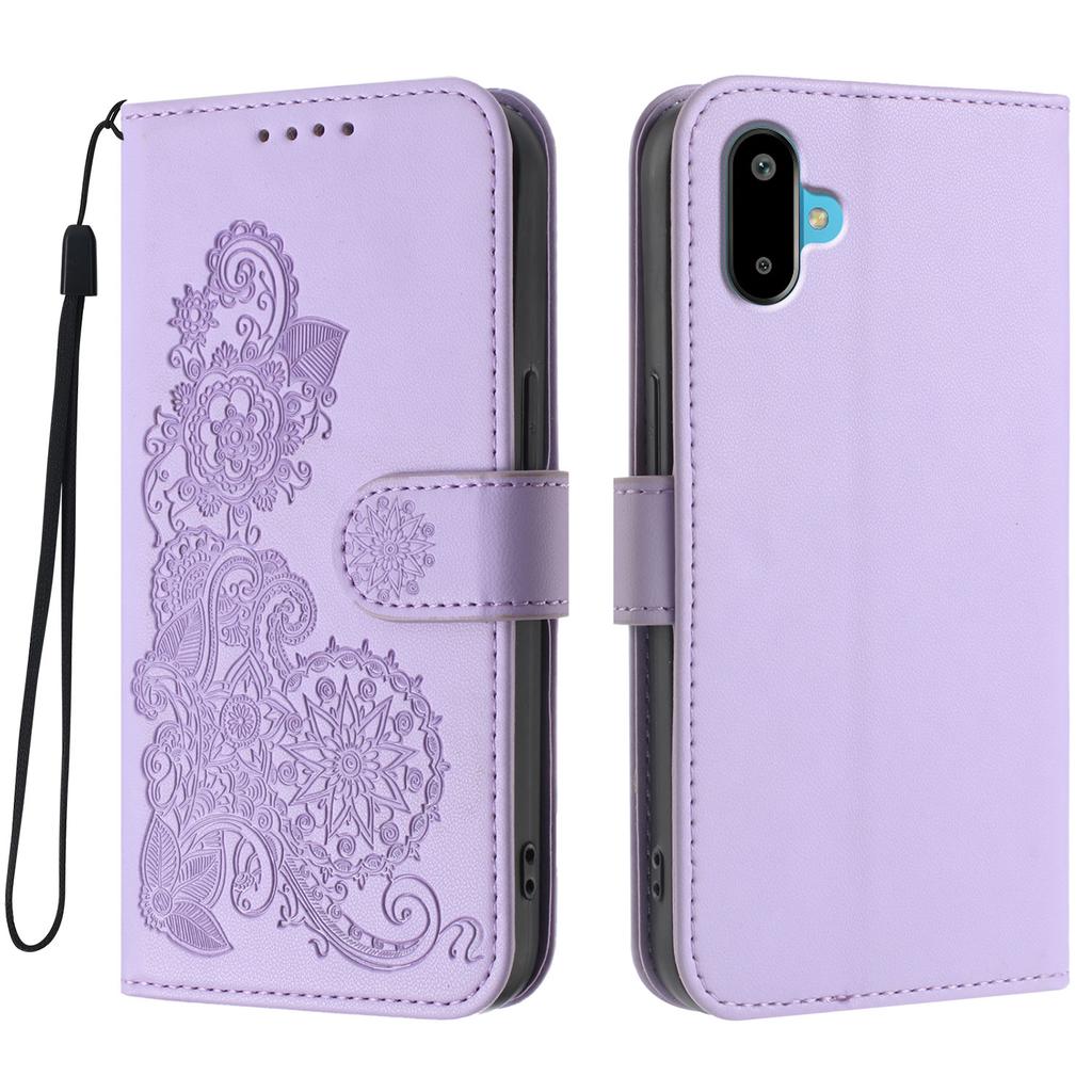 For Samsung Galaxy M06 5G/Galaxy F06 5G Phone Cases Mandala Flower Leather Wallet Mobile Cover with Strap