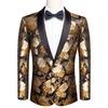 Men's Floral Dress Suit Luxury Embroidered Wedding Blazer Dinner Tuxedo Jacket