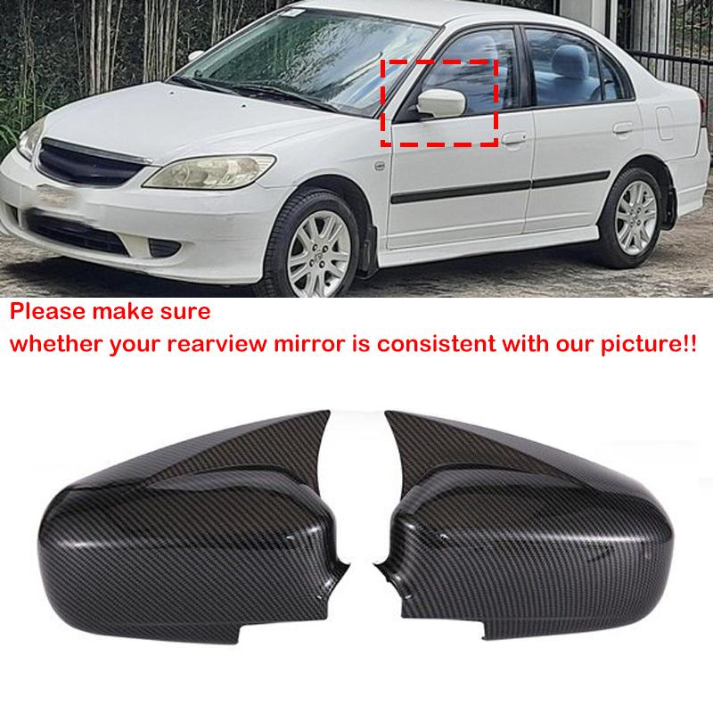 Для Honda Civic 2002-2005 Крышка зеркала заднего вида бокового зеркала Колпачок крыла Внешняя накладка корпуса зеркала заднего вида двери Рамка-наклейка Стикер Под карбон