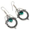 Chrome Diopside Gemstone Handmade Silver Jewelry Earrings 1.5''