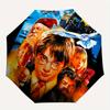 1pc Harry Potter Wizarding World Automatic Folding Umbrella - Portable 3-Fold Design, 8 Iron Ribs Outdoor Umbrella, Perfect Gift for Fans, Travel