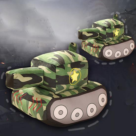 Tank Plush Toy Simulation Modeling Pentagram Pattern Camouflage Sleeping Accompany Hugging Cushion Children Plush Doll Pillow Toy Boys Toy Gift