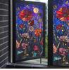 Vintage Art Glass Stickers Painted Flowers Stained Window Films Bathroom Home Decor Static Cling Frosted Privacy Glass Films