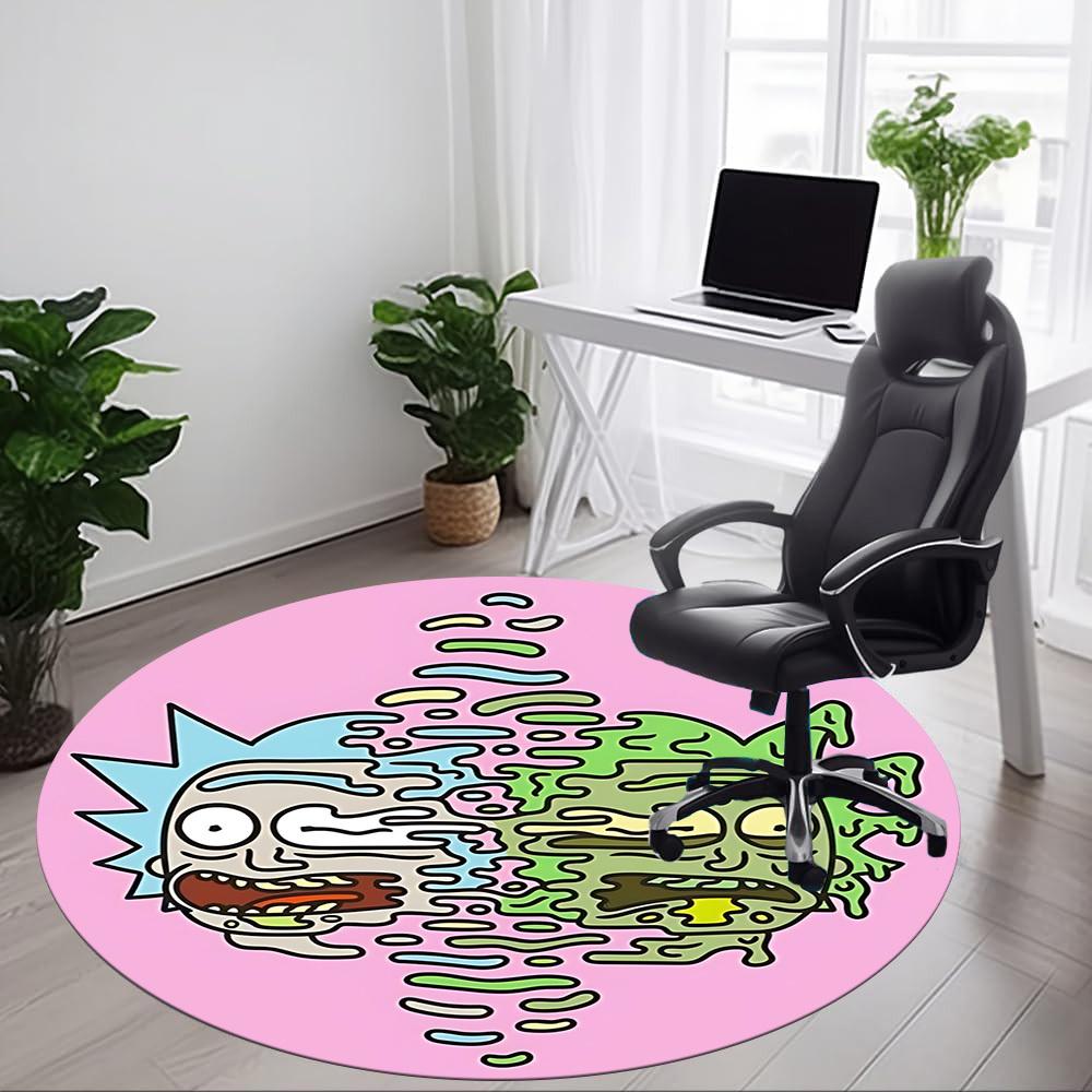 1PC Rick and Morty Office Round Rug, Non-slip, Soft and Durable Office Rug for Interior Decoration, Perfect for Office yy250915048
