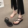 Hot Selling Shoes for Women 2024 New Solid Color One-strap Design Women's Thong Sandals Casual Fashion Gladiator Sandals