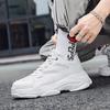 Новые мужские кроссовки на платформе, полностью черные, белые, дышащие, на шнуровке, модные, унисекс, массивные, для занятий спортом на открытом воздухе, мужская обувь