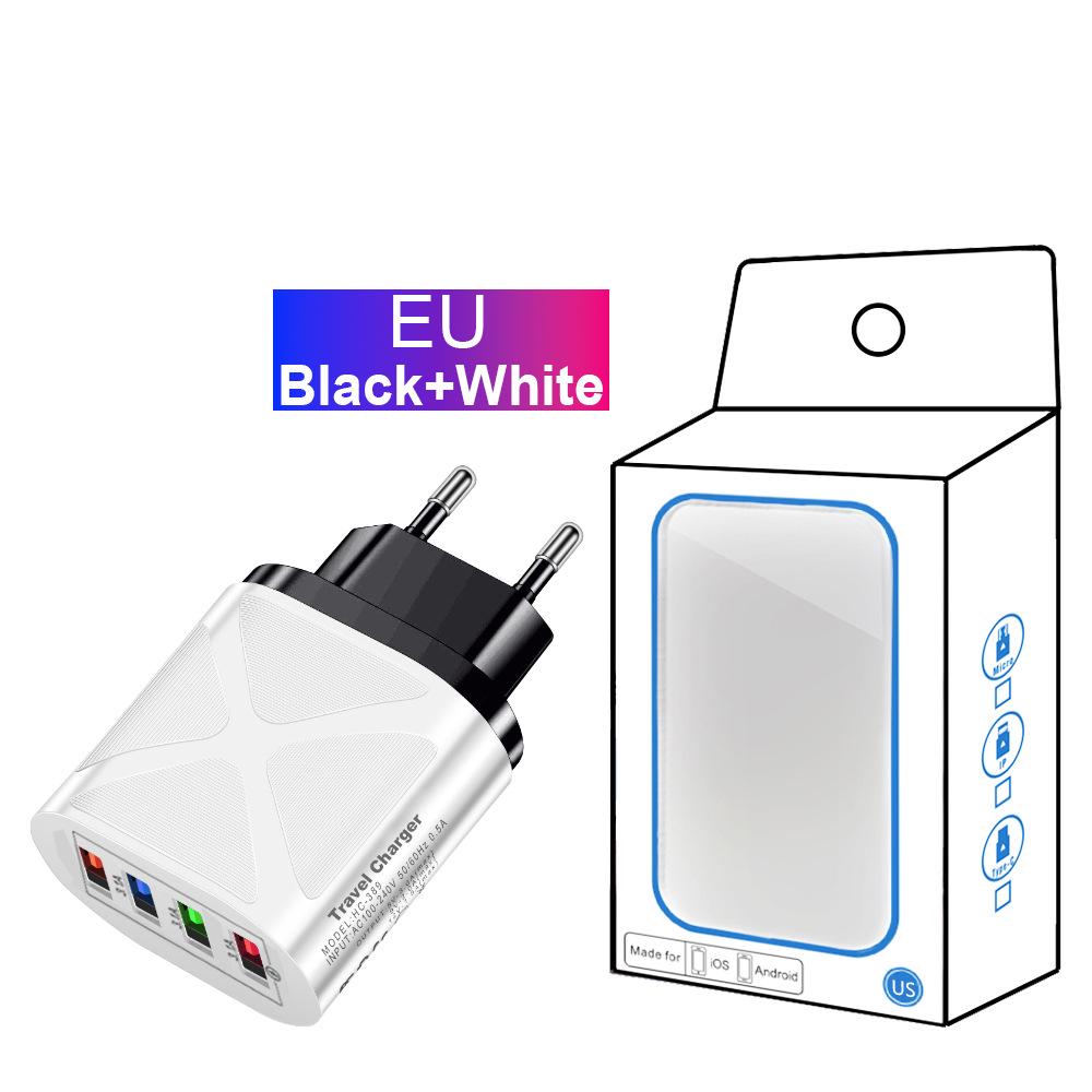 New Multi-Port Travel Charger 4 USB 5V/2.4A, Fast Charging with AU/EU/UK/US Plugs