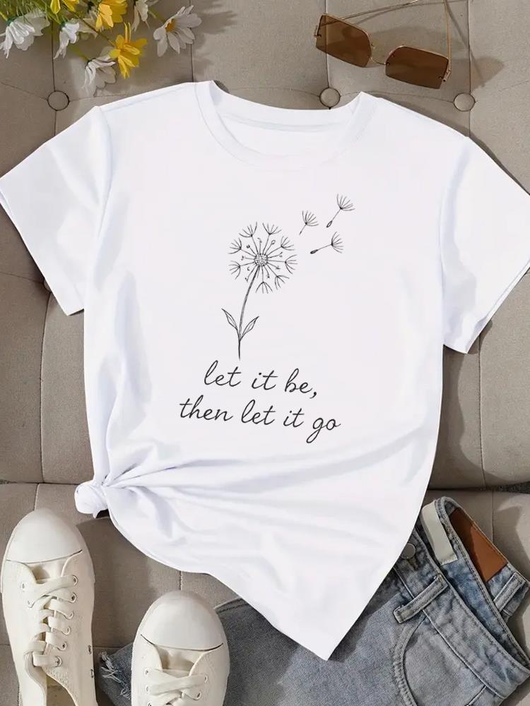 (Asian Size) letter leopard 90s Tee Top Clothing T Shirt Women Fashion Woman Print Female Short Sleeve Graphic T-shirts