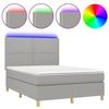 Maison Exclusive - Sommier à lattes de lit et matelas et LED Gris clair 140x190 cm